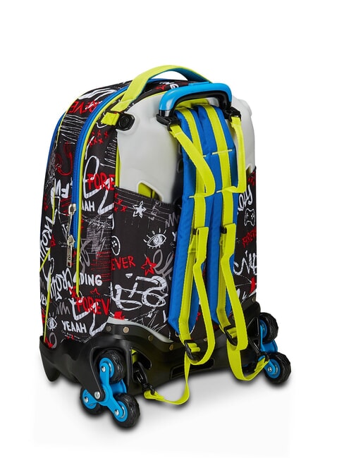 GANG BORN TO FUN BOY  Zaino trolley sganciabile, 3 ruote Nero - Zaini con carrello