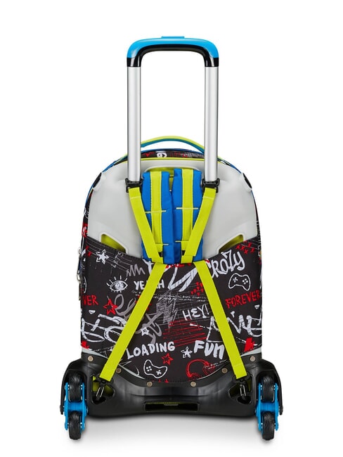 GANG BORN TO FUN BOY  Zaino trolley sganciabile, 3 ruote Nero - Zaini con carrello