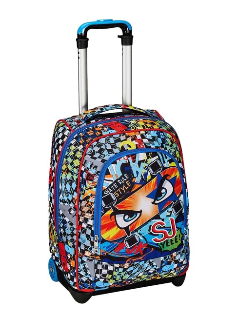 FACCE DA SJ! BIG Zaino trolley 2 ruote turchese fluo - Zaini con carrello
