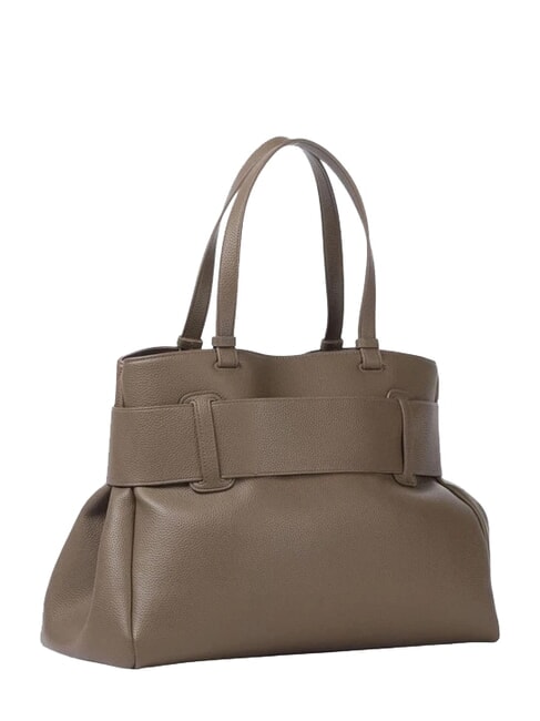 SUSIE SOFT Borsa a spalla con fibbia logata dark taupe - Borse Donna