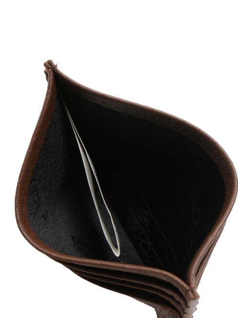 BASIC Porta carte in pelle logo metallico marrone scuro - Portafogli Donna