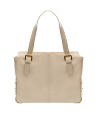 BRACCIALINI NORA Borsa shopping in pelle con fibbie beige - Borse Donna - 2