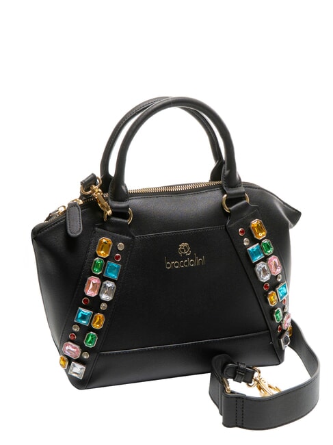 STONES Borsa bauletto con pietre colorate nero - Borse Donna