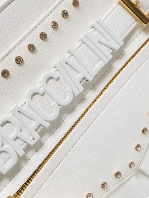 GISELLE Borsa a spalla con logo metallico bianco - Borse Donna