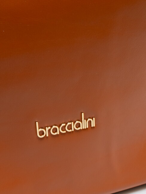 NORA Borsa shopping in pelle con fibbie marrone - Borse Donna