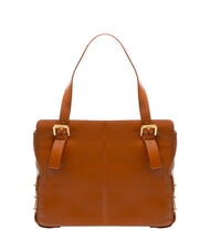 BRACCIALINI NORA Borsa shopping in pelle con fibbie marrone - Borse Donna - 3