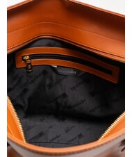 BRACCIALINI NORA Borsa shopping in pelle con fibbie marrone - Borse Donna - 4