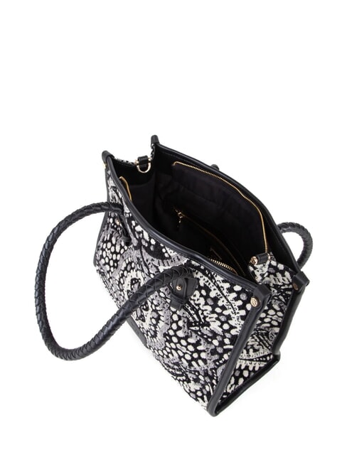 AMELIA Borsa shopping tessuto jacquard nero/multicolor - Borse Donna