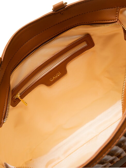 DELIA Borsa shopping intrecciata tan - Borse Donna