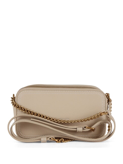 CARRIE Mini Bag a tracolla, in pelle beige-grigio fumo-antique gold - Borse Donna