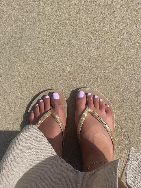 SLIM GLITTER II Infradito sand/golden light metalico - Scarpe Donna