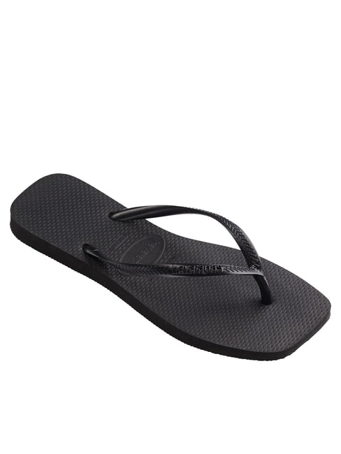 SLIM SQUARE Infradito punta quadrata NERO - Scarpe Donna