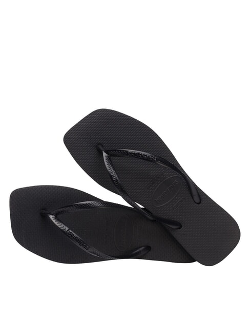 SLIM SQUARE Infradito punta quadrata NERO - Scarpe Donna