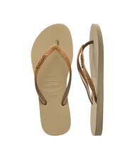 HAVAIANAS SLIM GLITTER II Infradito sand/golden light metalico - Scarpe Donna - 5