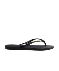 HAVAIANAS SLIM LOGO Infradito black/gold - Scarpe Donna - 3