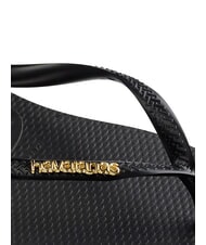 HAVAIANAS SLIM LOGO Infradito black/gold - Scarpe Donna - 5