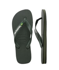 HAVAIANAS BRASIL LOGO Infradito  green olive/green olive - Scarpe Unisex - 4