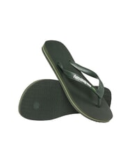 HAVAIANAS BRASIL LOGO Infradito  green olive/green olive - Scarpe Unisex - 5