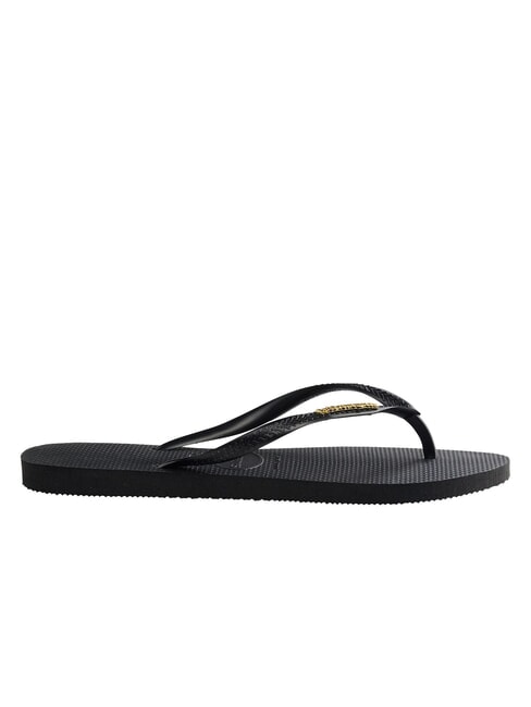 SLIM LOGO Infradito black/gold - Scarpe Donna