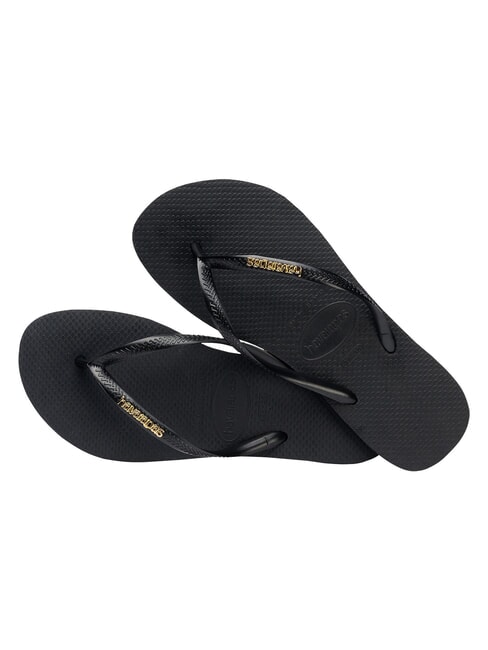 SLIM LOGO Infradito black/gold - Scarpe Donna