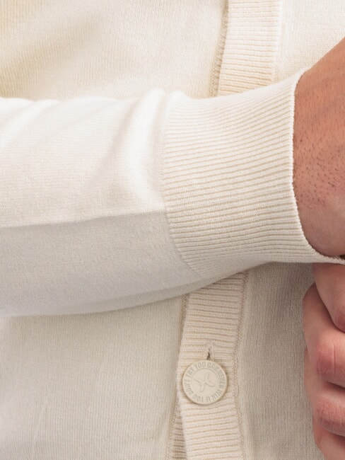 LICONE Cardigan a V con bottoni bone white - Maglie Uomo