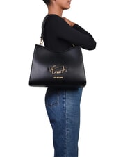 LOVE MOSCHINO CURSIVE L Borsa a spalla Nero - Borse Donna - 4