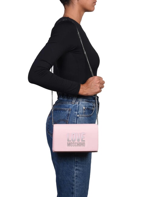 CHAIN Lettering Pochette a tracolla cipria - Borse Donna