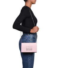 LOVE MOSCHINO CHAIN Lettering Pochette a tracolla cipria - Borse Donna - 4