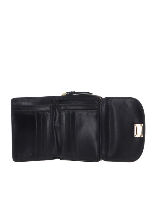 FEDERICA Portafoglio piccolo in pelle Nero Oro - Portafogli Donna