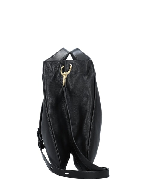 ELISABETTA Borsa in pelle con tracolla Nero Oro - Borse Donna