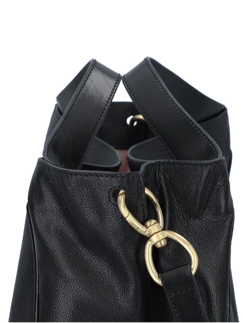 ELISABETTA Borsa in pelle con tracolla Nero Oro - Borse Donna