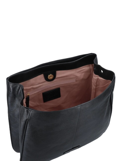 ELISABETTA Borsa in pelle con tracolla Nero Oro - Borse Donna