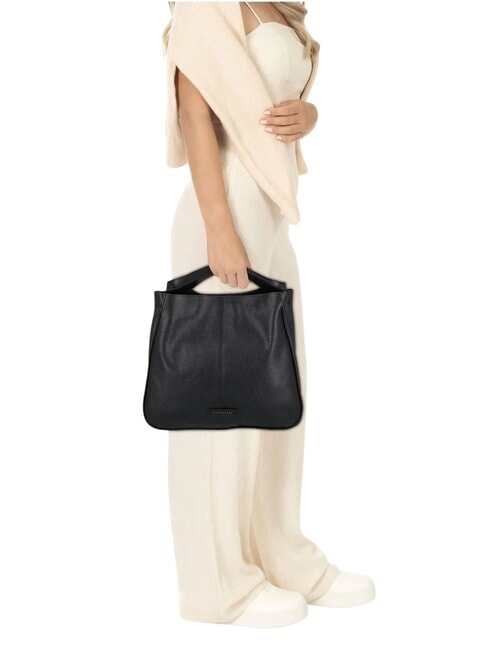 ELISABETTA Borsa in pelle con tracolla Nero Oro - Borse Donna