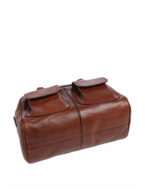 FLORA Borsa bauletto in pelle con tasche MARRONE - Borse Donna