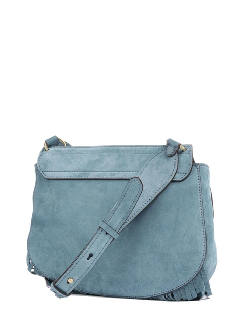 ERICA Borsa tracolla in pelle con frange sky with gold - Borse Donna