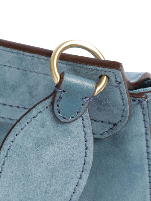 ERICA Borsa tracolla in pelle con frange sky with gold - Borse Donna