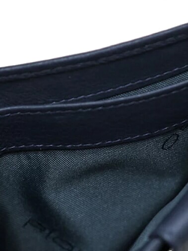 AKRON Portafoglio in pelle con portamonete blu - Portafogli Uomo