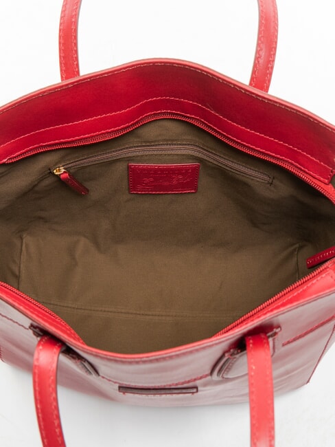 ELETTRA Borsa shopping in pelle berry abb. oro - Borse Donna