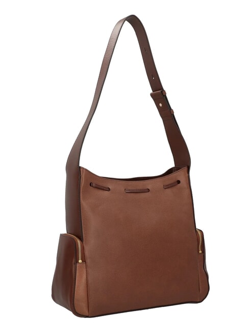 CARLOTTA Borsa hobo in pelle con tasche MARRONE - Borse Donna