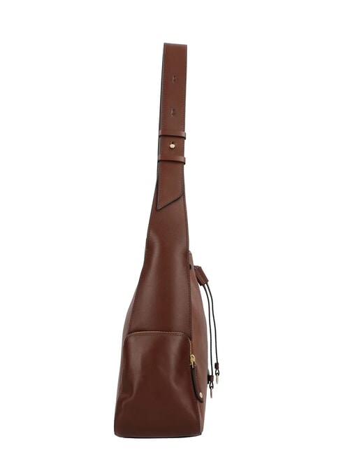 CARLOTTA Borsa hobo in pelle con tasche MARRONE - Borse Donna