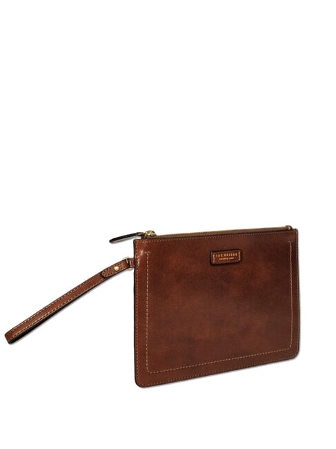 FIONA Pochette piatta in pelle con polsierina MARRONE - Borse Donna