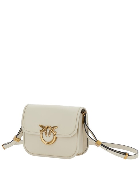 LOVE BOX Borsa mini in nappa con flap bianco seta-antique gold - Borse Donna