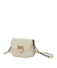 PINKO LOVE BOX Borsa mini in nappa con flap bianco seta-antique gold - Borse Donna - 2