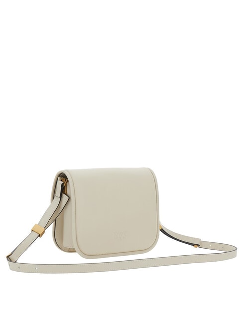 LOVE BOX Borsa mini in nappa con flap bianco seta-antique gold - Borse Donna