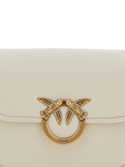 LOVE BOX Borsa mini in nappa con flap bianco seta-antique gold - Borse Donna