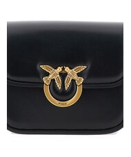 PINKO LOVE BOX Borsa mini in nappa con flap nero-antique gold - Borse Donna - 4