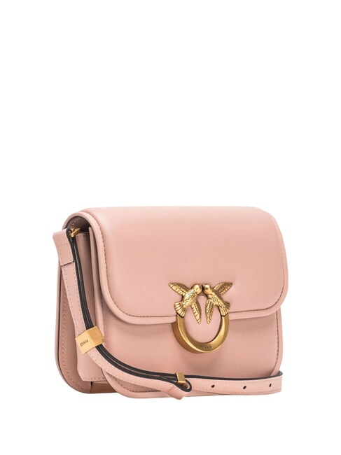 LOVE BOX Borsa mini in nappa con flap cipria-antique gold - Borse Donna