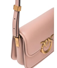 PINKO LOVE BOX Borsa mini in nappa con flap cipria-antique gold - Borse Donna - 3