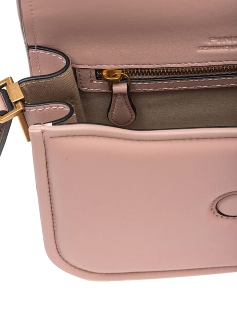 LOVE BOX Borsa mini in nappa con flap cipria-antique gold - Borse Donna