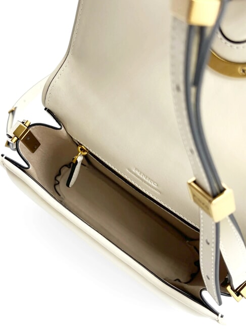 LOVE BOX Borsa mini in nappa con flap bianco seta-antique gold - Borse Donna